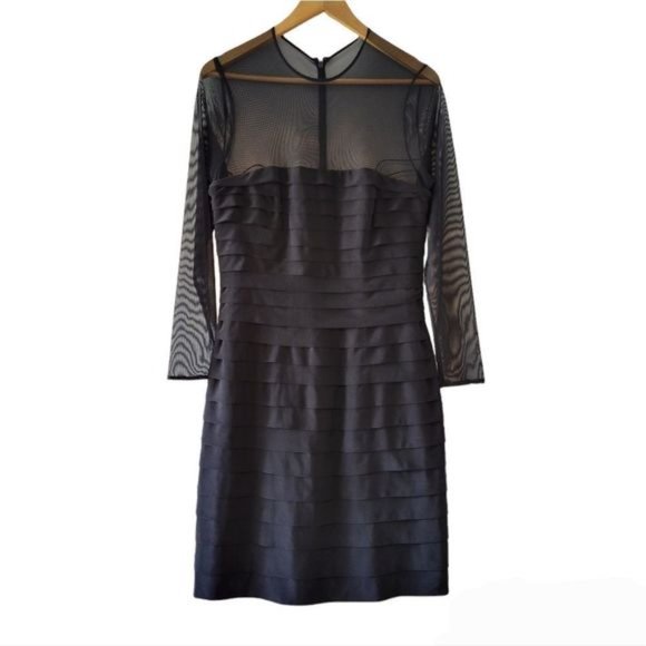 Ralph Lauren Mesh Mini Black Dress Size 10. - Picture 2 of 15